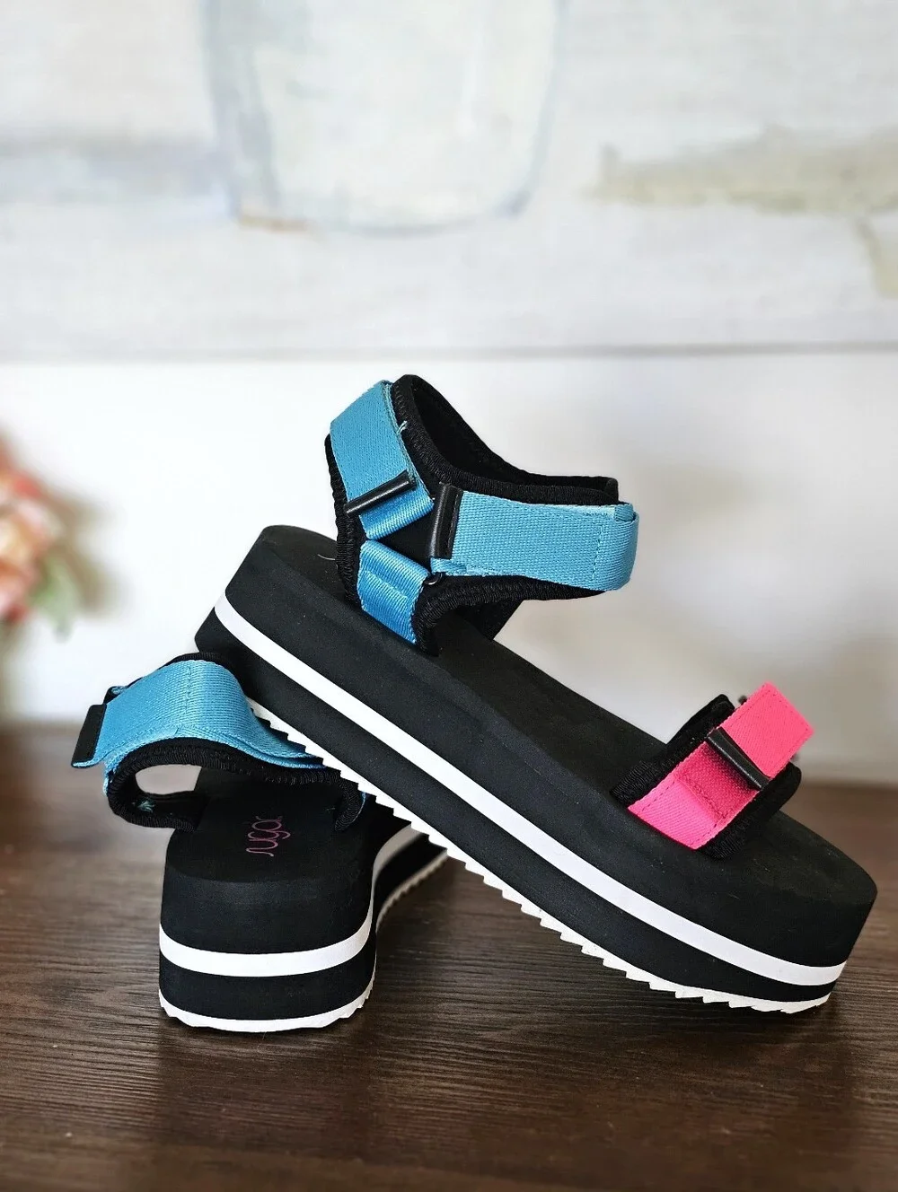 Y2K Sugar Gallery Colorblock Platform Sport Sandals Women’s Size 9
